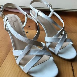 Cole Haan White Leather Heeled Sandal